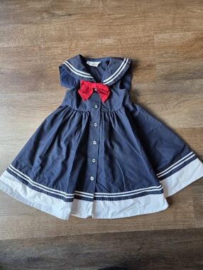 Sophie Rose Girl's Nautical Sailor Navy Cotton Sleeveless Dress Girls size 4